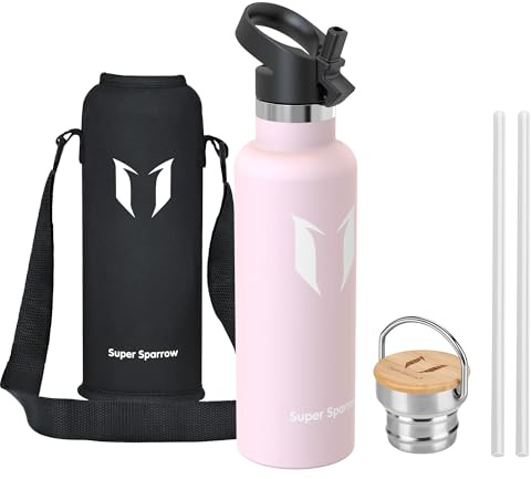 Sparrow Borraccia Termica con Cannuccia 750ml-Borracce Termica Acciaio Inox