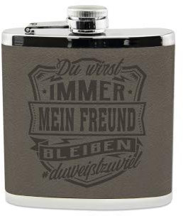 History & Heraldry Echter Kerl Flachmann Bester Freund - individuell und personalisiert mit Gravur, Name und Spruch