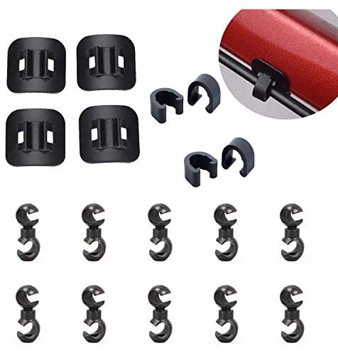 Zaky Bicicletta Guida per Cavi Autoadesiva Guida per Cavi con Clip a C per Rotante S-Hook Clips per Guida MTB da Strada (Nero) 18 Pezzi