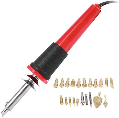 Gravure Sur Bois Brûlant Stylo, ensemble de Fer à Souder Électrique, Outil de Pyrogravure de Gravure Sur Bois, 30 W Pour Menuisier Du Bois(Eu Plug ac220V)