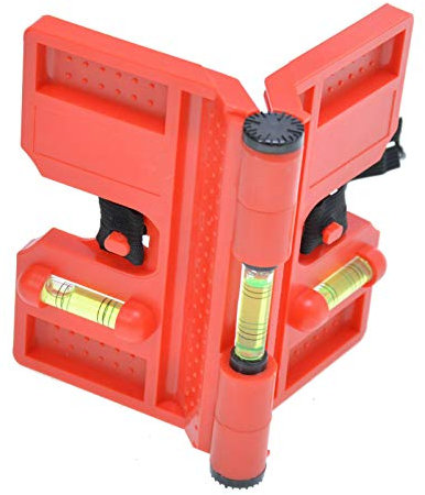 Aqbau® Eckwasserwaage Pfostenwasserwaage mit magnet - Kunststoff Pfosten-Wasserwaage - Fügelwasserwaage, Einstellbare Winkelwasserwaage Pfosten-Winkel-Wasserwaage für Rohrinstallation Präzisions