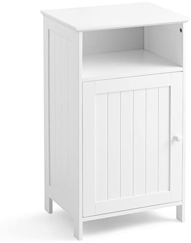 COSTWAY Armario para Baño, Mueble Multifuncional con Puerta Individual y Repisa Regulable, Organizador, Despensa para Casa Salón Dormitorio Oficina (Blanco)