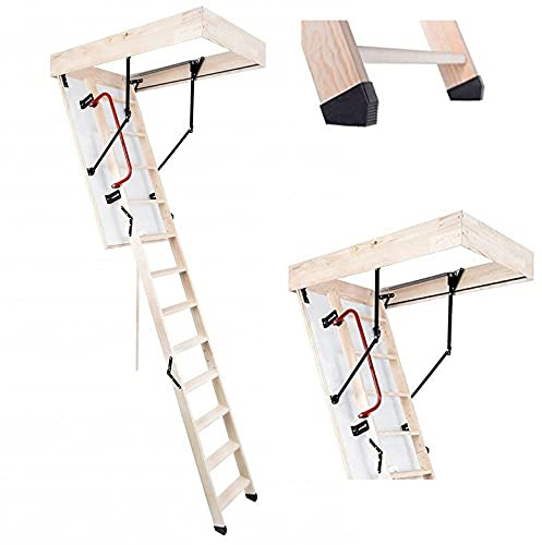 Bodentreppe Speichertreppe Gedämmte Dachbodentreppe U=1,22 W/m2K Termo PS Holz Raumhöhe 280cm Wärmegedämmt (110x70)