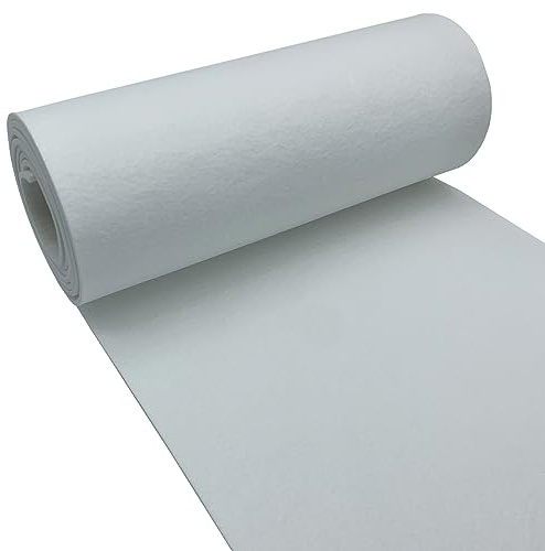 Aufodara Filtrulle filttyg 30 cm x 250 cm x 3 mm polyester filt för gör-det-själv förvaringsväska filtunderlägg lapptäcke sömnad hantverk dekoration (vit)