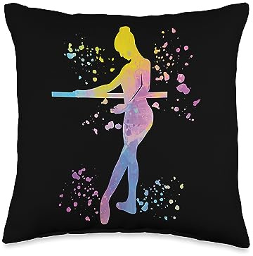 Ballet Dancer Colorsplash Woman Ballerina Throw Pillow