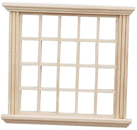 perfk Fenêtre Miniature de Maison de Poupée à échelle 1: 12, Modèle de Fenêtre En Bois à Monter Soi-même pour Décoration de Poupée