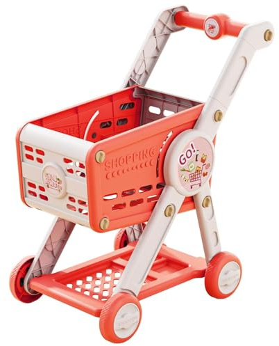 perfk Chariot de Courses à Jouets, Jeu de rôle interactif Amusant, Jouets éducatifs pour Enfants, bébés garçons et Filles, Cadeau d'anniversaire, Rouge