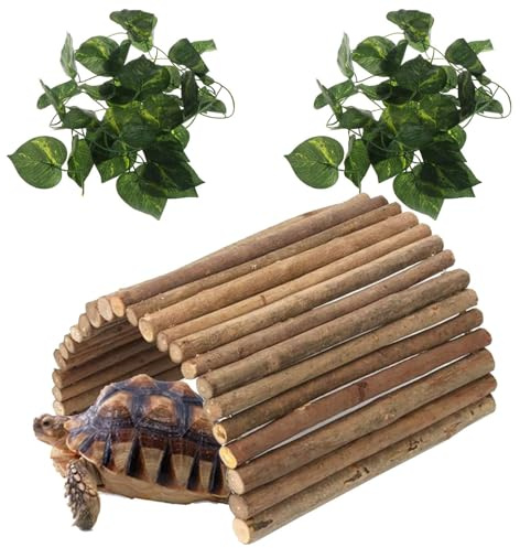 PINVNBY Ponte pieghevole extra large in legno per rettili e rettili, decorazione per lucertole, gechi, ragni, serpenti, tartarughe, lunghezza: 50,8 x 30 cm