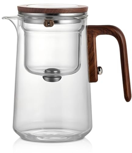 Gugxiom Enchantipot Magic Teiera in vetro, Teiera magica in vetro con erogatore d'acqua e colino, 800 ml