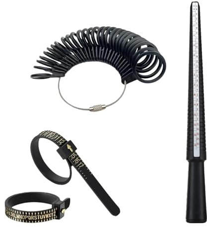 Ringgröße Messwerkzeug,4 Stück Ringgrössenmesser Set Ringgrößenmesser Ringmaß Schablone Set Größen Ring Sizer Set Ringstock zum Messen von Ringdurchmessern Größenstandard