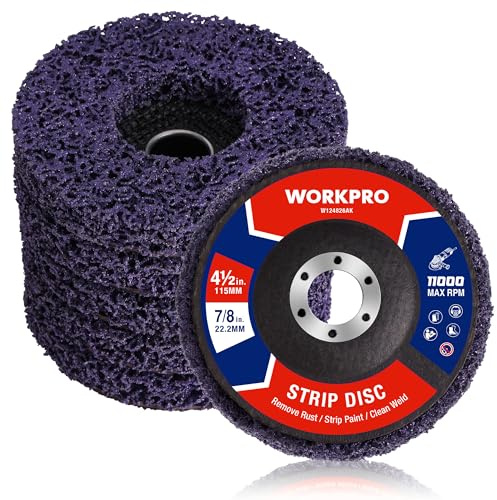 WORKPRO 6-Pack Strip Discs Set, 115mm Rust Stripping Wheels, Paint Removal Discs For Angle Grinder, Abrasive Grinding and Rust Cleaning Wheels