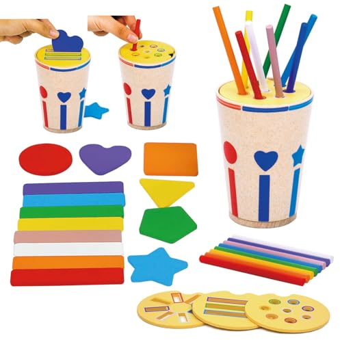 Dr. MUYA® Montessori Leksak 1 2 3 År, Färg Sorteringslek, Stapelleksak, Barnleksak Från 1 År, Läroleksak, Träleksak, Motorikleksak, Present 1-3 År Barn Pojke Flicka