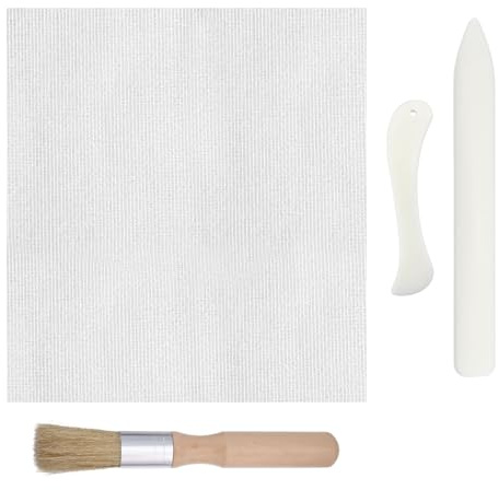 GLOBELAND Book Binding Cloth Kits 78.74x37.8 Book Binding Cloth 2Pcs Bone Folder Tools and 1Pc Glue Brushes Flexible Book Binding Material for Reinforcing Book Spines Covers Old Books