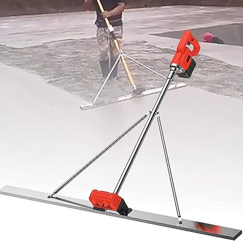 RèGle Nivellement Ciment Chape éLectrique Kit vibratoire pour Chape en béton, grattoir à béton électrique, Outil de Finition pour Chape en béton, Lame de 150 cm, 6 000 TR/Min, gratto