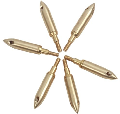 Wedhapy 6Pcs Arrow Tips, Brass Whistling Broadheads, Sound Arrowheads for Locate or Fun with Friends