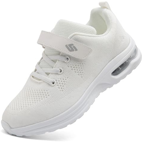 Unitysow Zapatillas Casual para Niño Moda Zapatillas Deportivas Outdoor Atléticos Calzados de Running Zapatos de Tenis Transpirables Sneakers,Blanco,37 EU