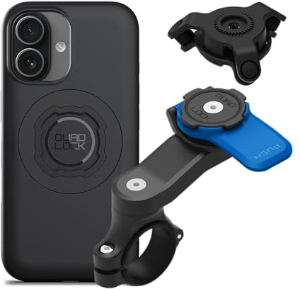 Quad Lock Moto Handlebar Kit with Dampener and MAG Phone Case for iPhone 17