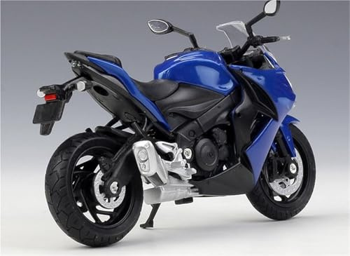 Modelo A Escala 1:18 De Motocicleta Para S&uzuki GSXS1000F De Aleación De Simulación Con Base De Escena Y Fondo.