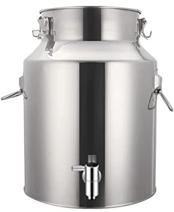JIIPOREGJ Milk Can Wine Pail Bucket Tote Jug - Stainless Steel 5L/9L/14L Milk Transport Churn Canister Pot Wine Pail Barrel with Sealed Lid Heavy Duty/A / 14L,A 5L
