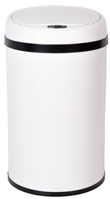 Cofan Cubo de Basura con Sensor de Movimiento, Apertura Automática, Papelera Inteligente, Metal ABS PP, 30 L, Blanco