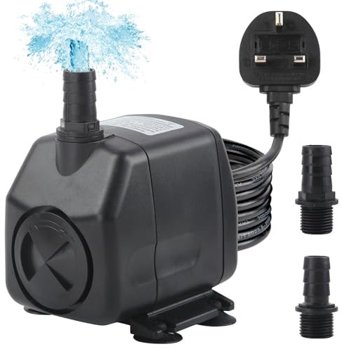 Discoball Submersible Water Pump 60W 3000L/H Ultra-Quiet Mini Fountain Water Pump with 2 Nozzles Replacement Pump for Pet Fountain Aquarium Fish Tank Pool Garden Features Statuary Hydroponics