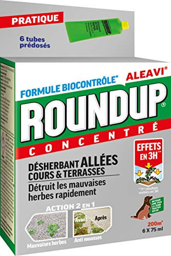 Roundup Désherbant Allées Cours et Terrasses Tubes Pré-dosés x6