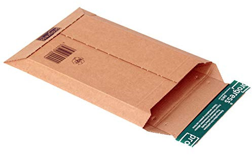 progressPACK Versandtasche Premium aus Wellpappe, DIN A5, 187 x 272 x bis 50 mm, PP W01.02; braun; 100 Stück im Pack