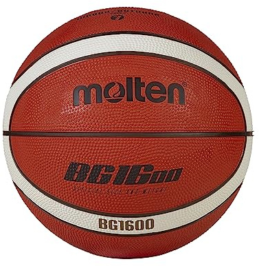 Molten BG1600 Basketball | Rubber | Indoor & Outdoor | Size 5 | Suitable for Boys and Girs aged 7-12 | Orange/Ivory