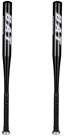 DeHasion Baseballschläger, 63,5 cm, Aluminiumlegierung, leicht, Softballschläger, Übungsschläger, Schwarz, 2 Packungen