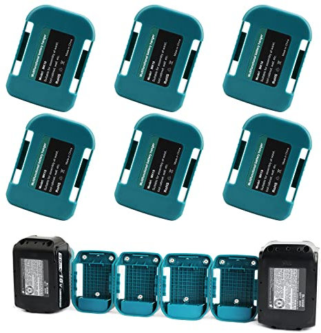 6 Pack QUPERR Akkuhalter, Akkuhalterung Aufhänger Akku-Aufbewahrungsgestell Akku-Dockhalterung Kompatibel mit Makita 18v Lithium ion Werkzeug Akku BL1860 BL1850 BL1840 BL1830 BL1820 BL1815N