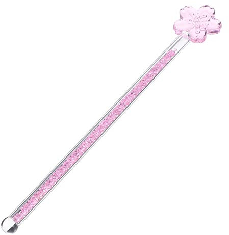 OUNONA Long Handle Glass Stirring Stick Flower Stirrer for Juice Cocktails Kitchen Bar Heat-Resistant Beverage Mixing Tool Coffee Home