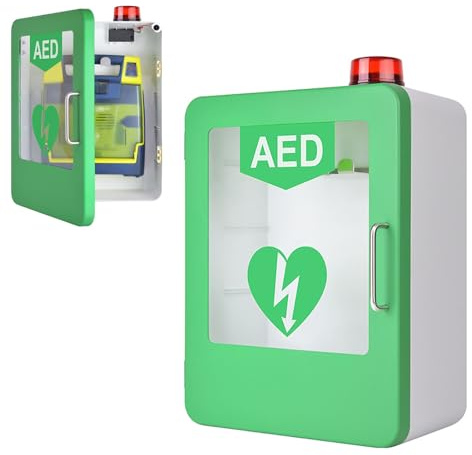 MFYDPP Armoire De Défibrillateur Aed, Armoire De Rangement Murale avec Alarme, Convient à La Plupart des Modèles Aed, 45 * 35 * 18 Cm