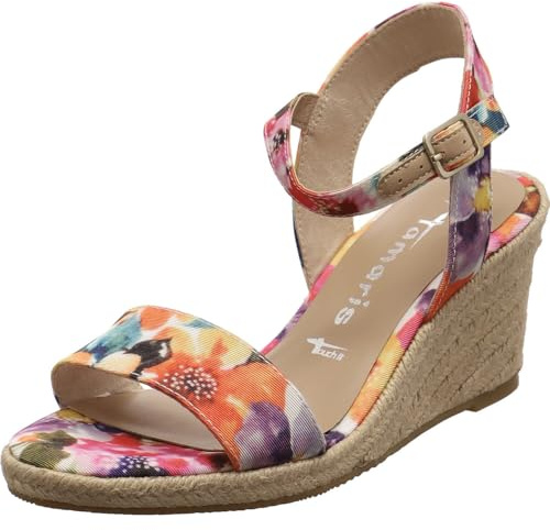 Tamaris Women's 1-28300-42 Sling Sandal, Orange Comb, 40 EU