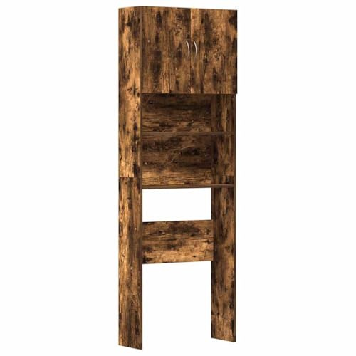 vidaXL Tvättmaskinsskåp rökt ek 64x24x190 cm konstruerat trä