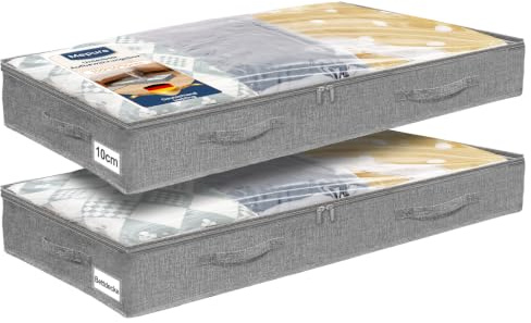 mepure Unterbett Aufbewahrungsbox 10cm Hoch, Ultraflach 100×50×10cm, 2pcs
