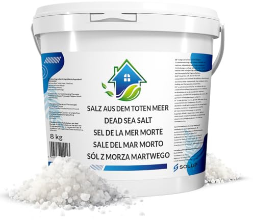 SOLUP Sales de baño del Mar Muerto, 8 kg, cubo natural, aditivo para baño de pies, beneficioso para irritaciones de la piel