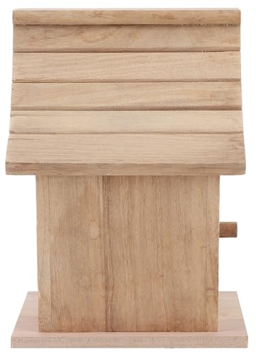 VBESTLIFE Caja de Cría de Casa de Pájaros de Madera, Casa de Pájaros Colgante para Periquito S, con Soporte y Apertura Lateral para Pequeños, Nido de Madera a Prueba de Humedad para Descansar