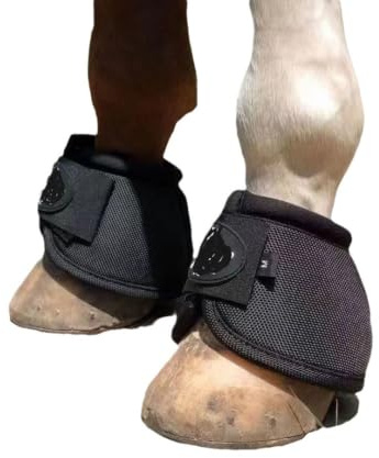Bell Boot for Horses, Heavy Duty Oxford Cloth Bell Boots with Non Slip Interior Bumps, Adjustable Overreach Boots for Impact Protection, Jumping and Training, Available in S M L XL XXL