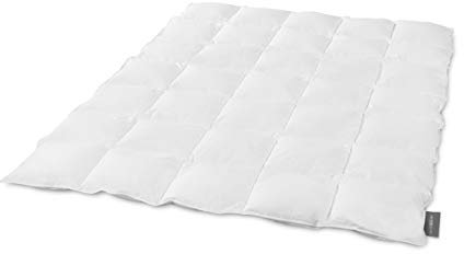 Traumnacht Basis medium Daunendecke mit neuen weißen Daunen (60%) und Federn (40%), DIN EN 12934, 135 x 200 cm, Down Pass und Öko-Tex zertifiziert, produziert nach deutschem Qualitätsstandard