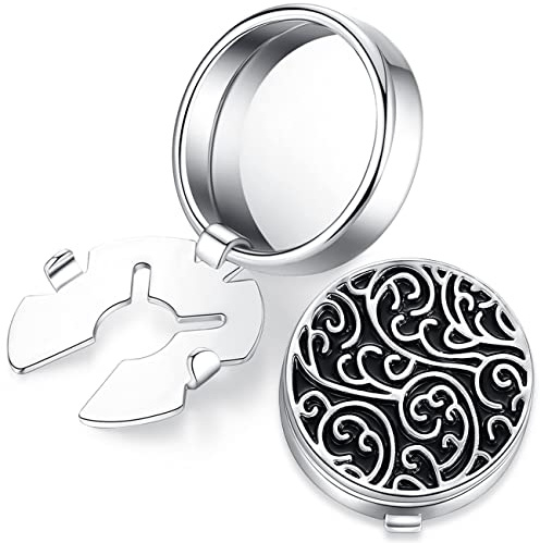 HONEY BEAR Herren Retro Muster geschnitzt Manschettenknöpfe Cufflinks Edelstahl Manschettenknopf für das normale Hemd der Männer, Hochzeit Geschäft Geschenk Silber mit Schwarz