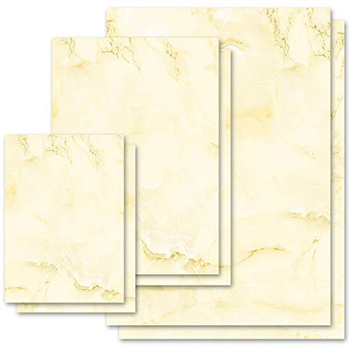 Motif Letter Paper! Marble & Structure Marble Light Yellow 100 Sheets DIN A4 - Paper-Media
