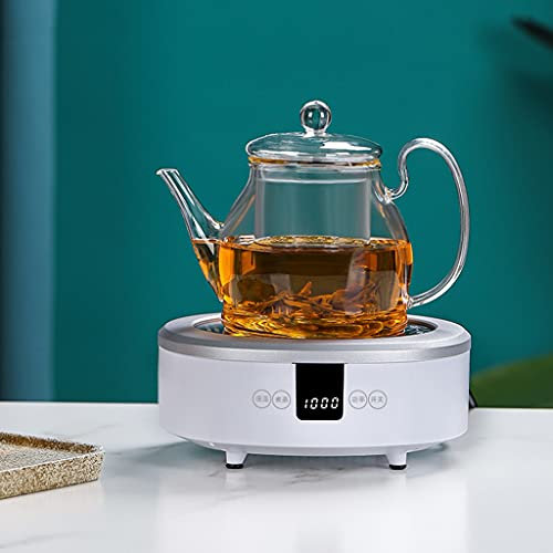 Electric Ceramic Mini Stove Induction Cooker, Mini Tea Stove Heat Fast Portable Hot Plate Multifunction for Office Home Use (Color : White)