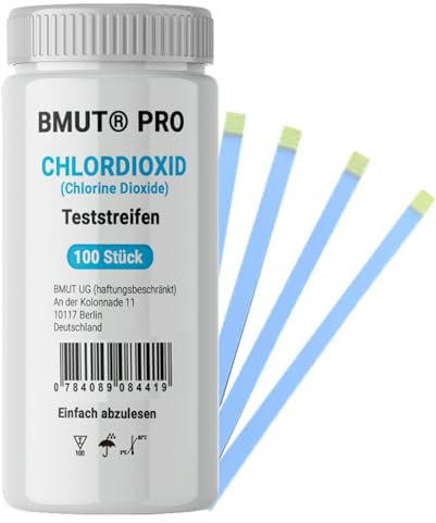 100 tiras de prueba de solución de dióxido de cloro (CDL/CDS) prueba rápida de agua 0-500 ppm