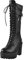 Only maker Damen Schnürsenkel Stiefel Reißverschluss Profilsohle Plateau Stiefel Blockabsatz Schwarz Lederopotik 38 EU