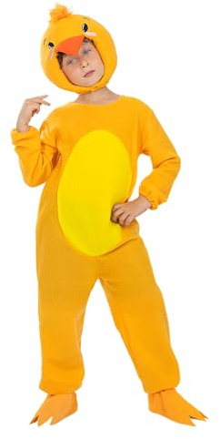Funidelia Déguisement de Poussin pour enfants, Comprend combinaison, couvre-pieds et tête, Animaux, Poule - Tenue pour enfants pour fêtes, Carnaval et Halloween - Taille 5-6 ans