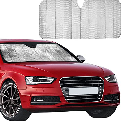 Parasole per Parabrezza Anteriore, Copertura Parabrezza Auto, Pieghevole, Riflettente, Lce Protection, Protezione dai Raggi UV, Adatto la Maggior Parte dei Veicoli, 130 * 69