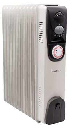 Marco Paul 2500W Oil Filled Radiator 11 Fin Portable Electric Heater Adjustable Heat Control Adjustable Thermostat Home Office Small Room Heater 24 Hour Timer Energy Saver White