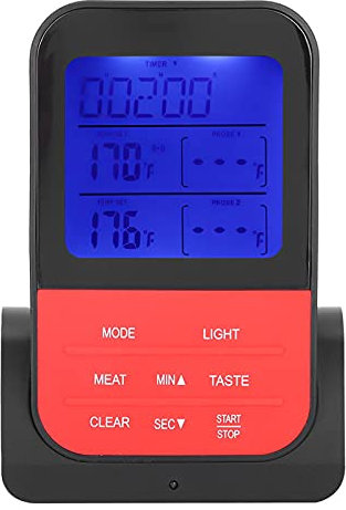 Thermomètre Bbq, Thermomètre à Viande sans Fil pour Barbecue et Fumer Barbecue Thermomètre pour Barbecue Extérieur avec 2 Sondes à Viande Thermomètre Barbecue pour Cuisson de la Dinde de Bœuf dans le
