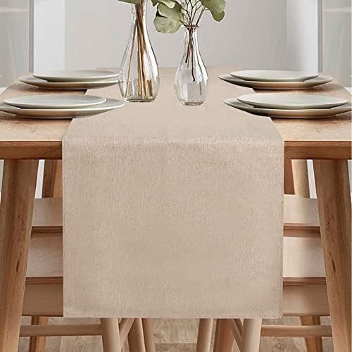 Tischläufer Modern, Tischläufer, Wasserdicht Tischläufer, Läufer Tisch, Tischläufer Frühling Modern, Grün Tischläufer für Draussen Balkon Drinnen Party Dekoration (Khaki, 40 x 140 cm)