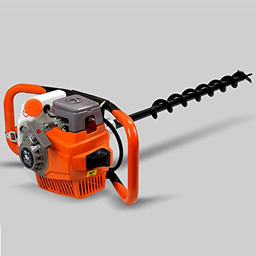 Heavy Duty 2.3KW 71CC 2-Stroke Petrol Earth Auger Powered Post Hole Digger Fence Extension Bar Garden Earth Borer Post Hole Digger with 3 Drills for Drilling Fence Posts Foundations Plant Holes